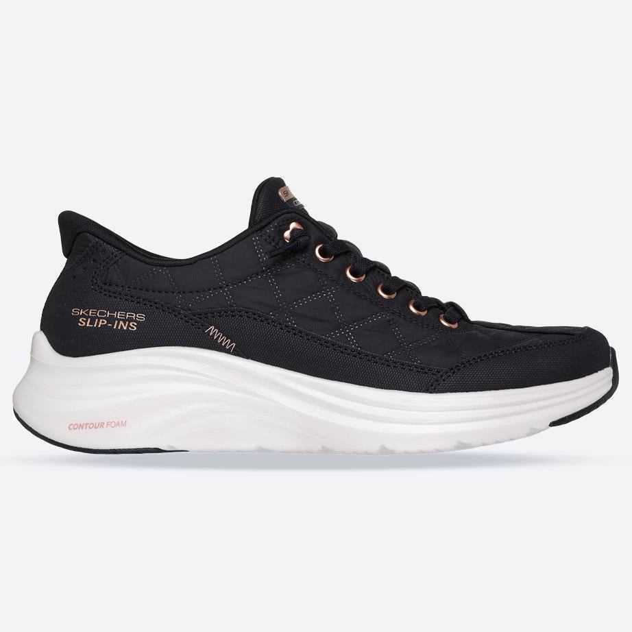 Women's Wide Fit Skechers 150413 Slip-ins Contour Foam Cozy Fit Golden Hour Sneakers