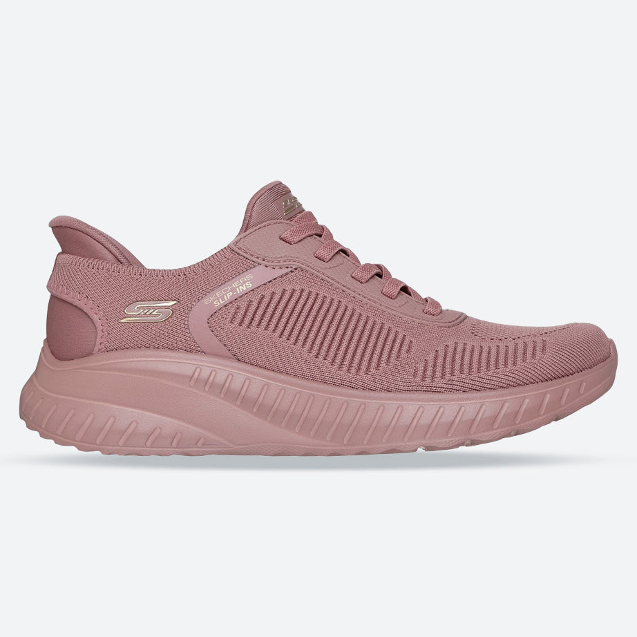 Women's Wide Fit Skechers Slip-ins 117497 Waves Bobs Sport Squad Sneakers