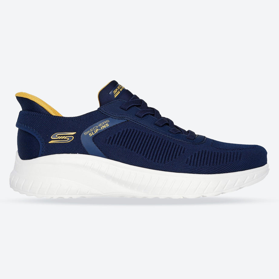 Men's Wide Fit Skechers 118312 Slip-ins Bobs Sport Squad Chaos Solid Step Sneakers
