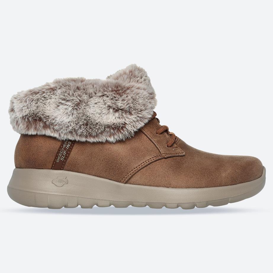 Women's Wide Fit Skechers 144803 Slip-ins On The Go Joy Cozy Charm Boots