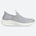 Women's Wide Fit Skechers 149709 Slip-ins Ultra Flex 3.0 Smooth Step Sneakers - Light Grey