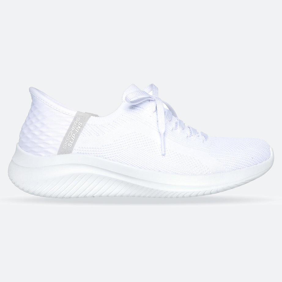 Women's Wide Fit Skechers 149710W Slip-ins Ultra Flex 3.0 Brilliant Sneakers - White