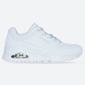 Women's Wide Fit Skechers 73690 Uno - Stand On Air Walking Sneakers - Light Denim