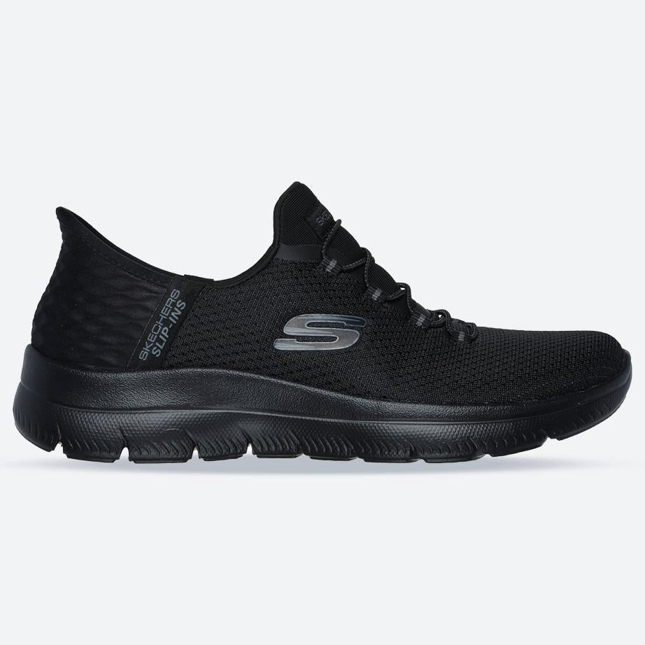 Women's Wide Fit Skechers 150123 Slip-ins Summits Diamond Dream Sneakers - Black