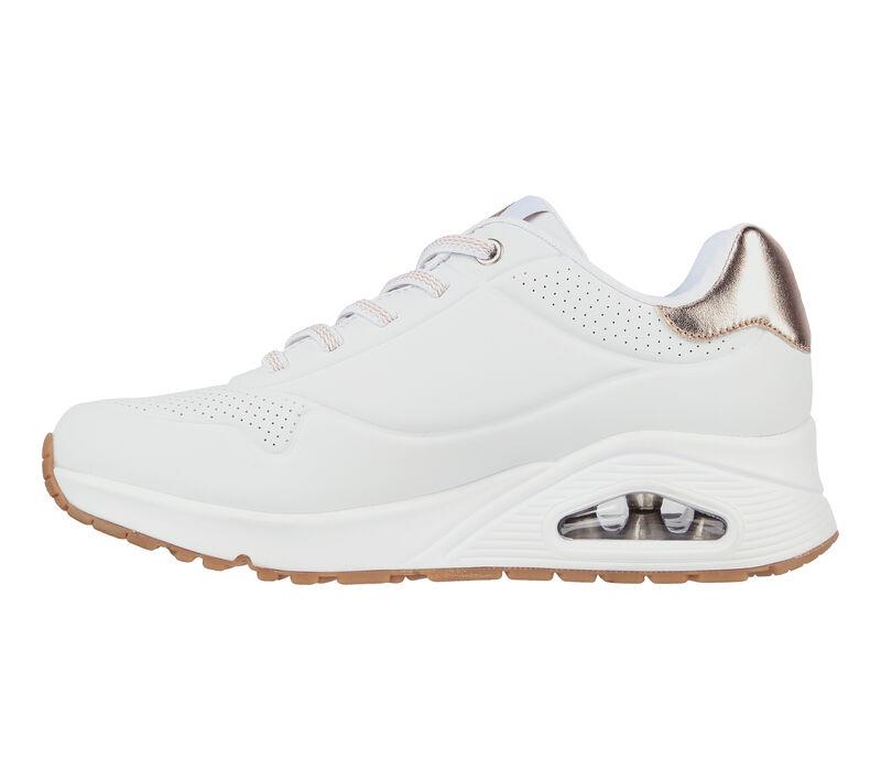 Women's Wide Fit Skechers 155196 Uno Shimmer Away Sneakers