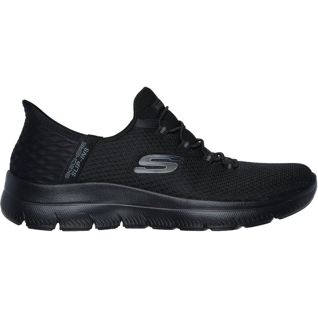 Women's Wide Fit Skechers 150123 Slip-ins Summits Diamond Dream Sneakers - Black