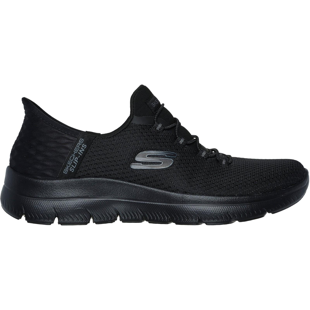 Women's Wide Fit Skechers 150123 Slip-ins Summits Diamond Dream Sneakers - Black