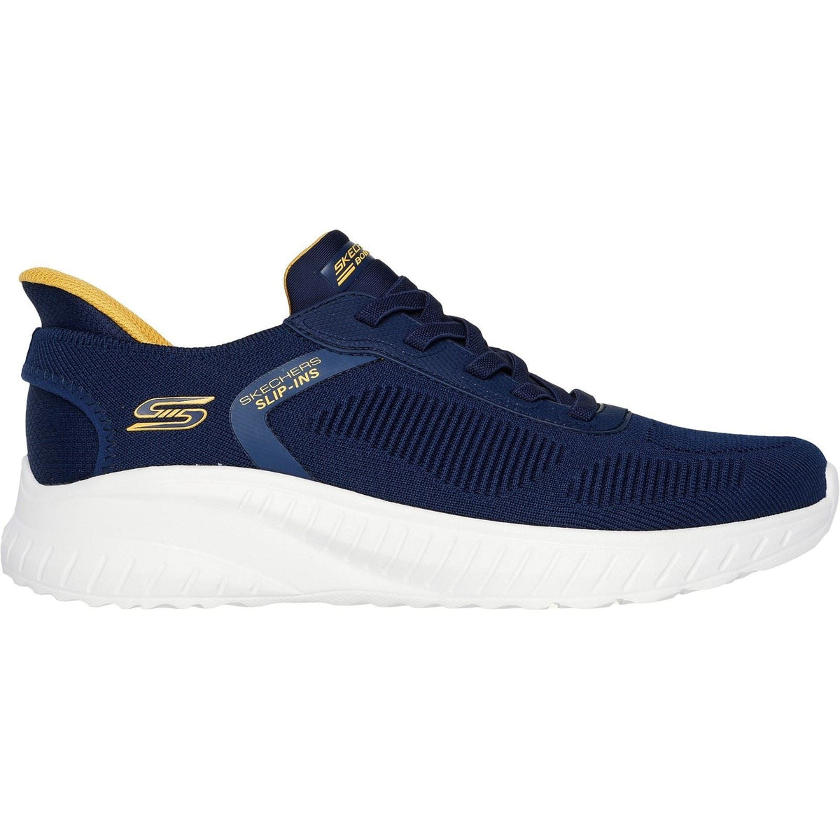Men's Wide Fit Skechers 118312 Slip-ins Bobs Sport Squad Chaos Solid Step Sneakers