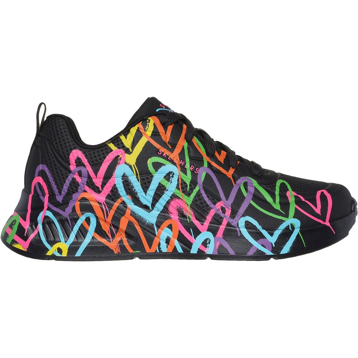 Women's Wide Fit Skechers 177977 Uno Lite Heart Of Hearts Sneakers