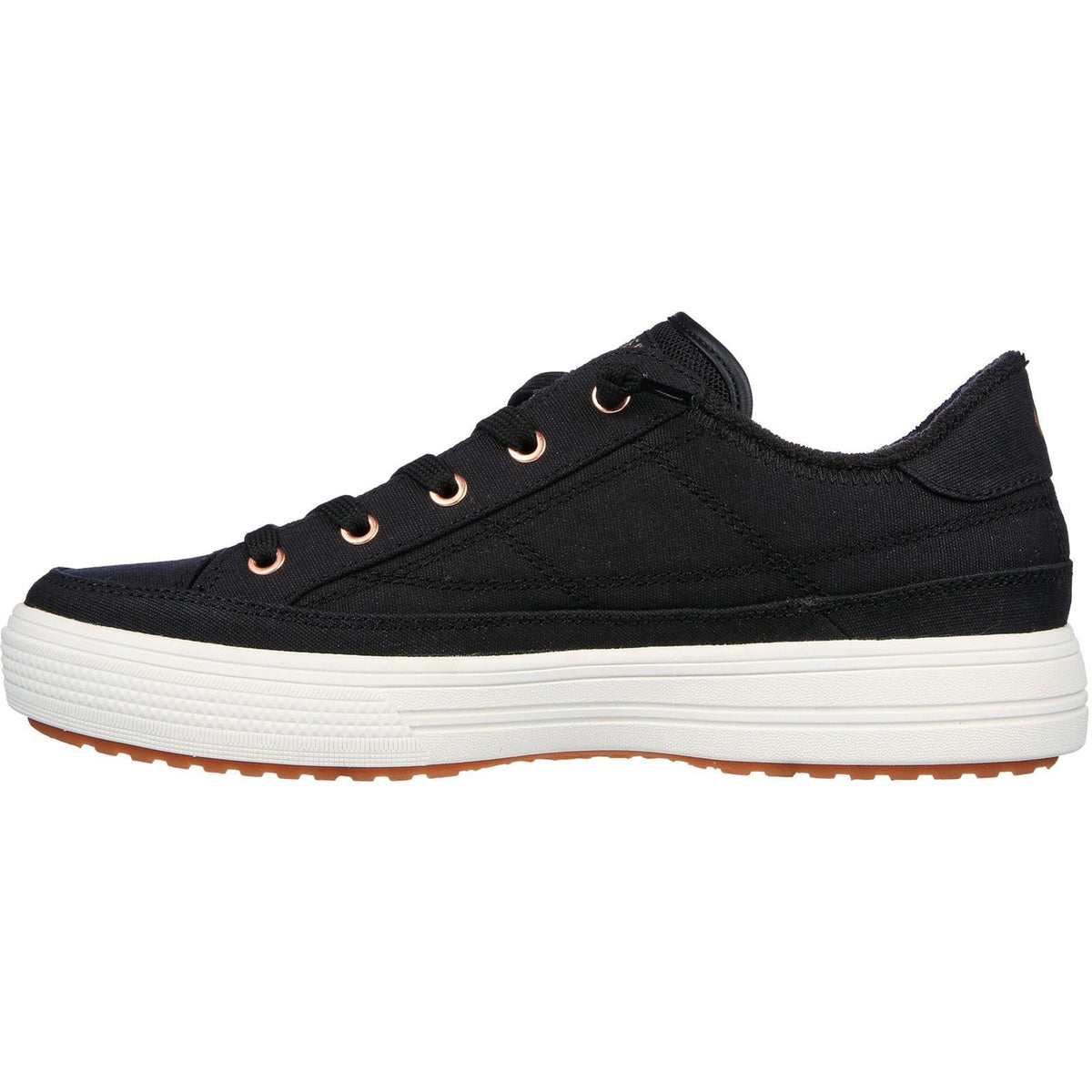 Women's Wide Fit Skechers 177190W Arch Fit Arcade Meet Ya There Shoes - Black