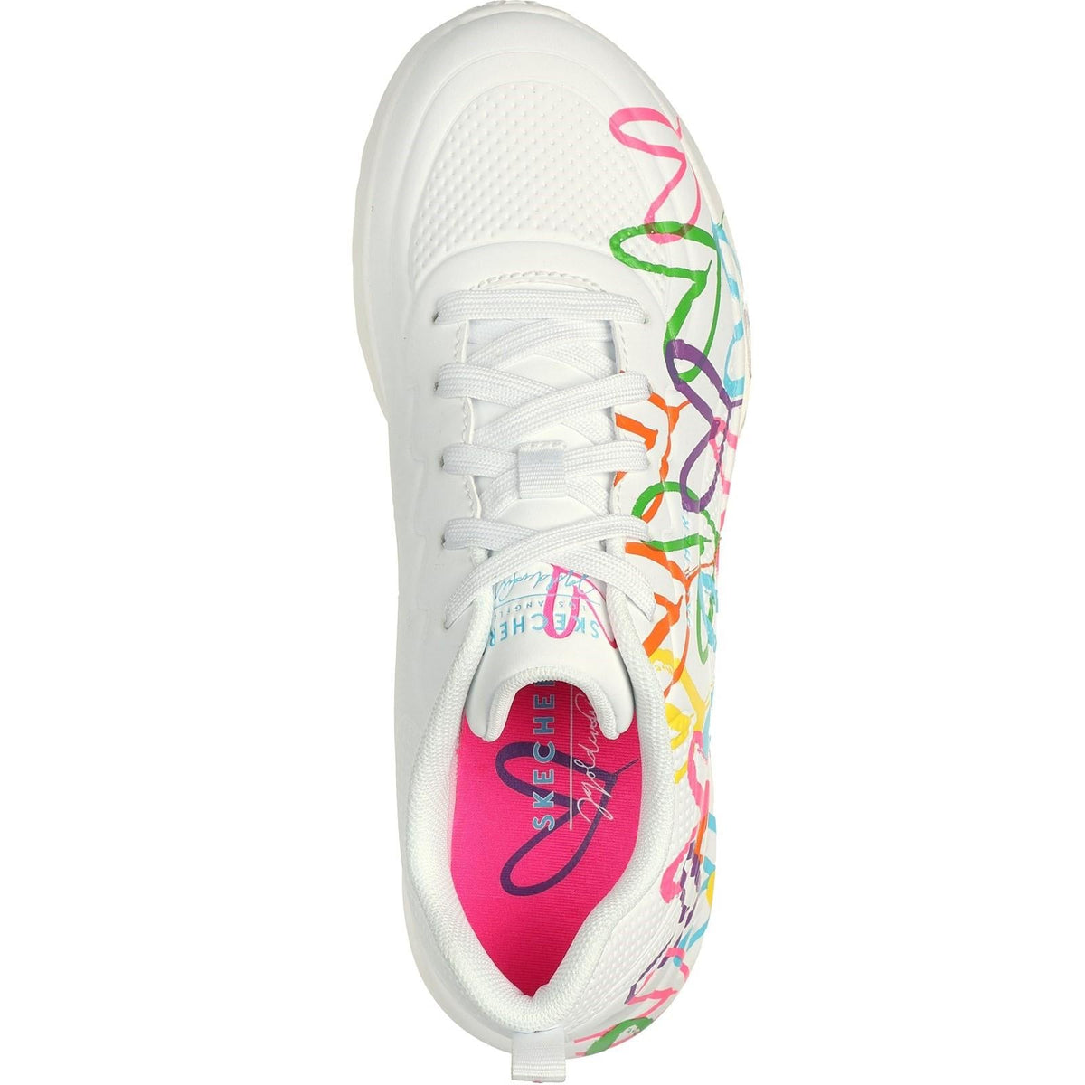 Women's Wide Fit Skechers 177977 Uno Lite Heart Of Hearts Sneakers