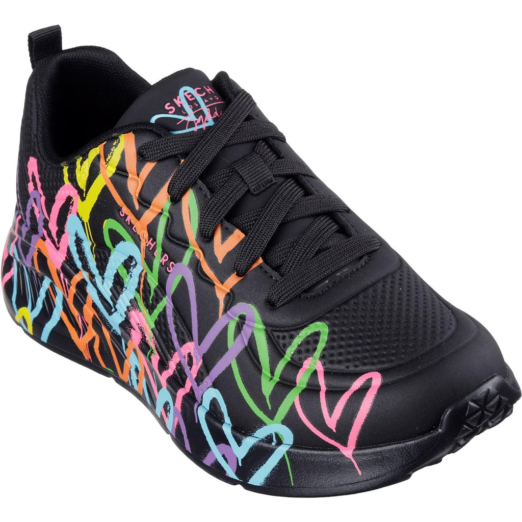 Women's Wide Fit Skechers 177977 Uno Lite Heart Of Hearts Sneakers