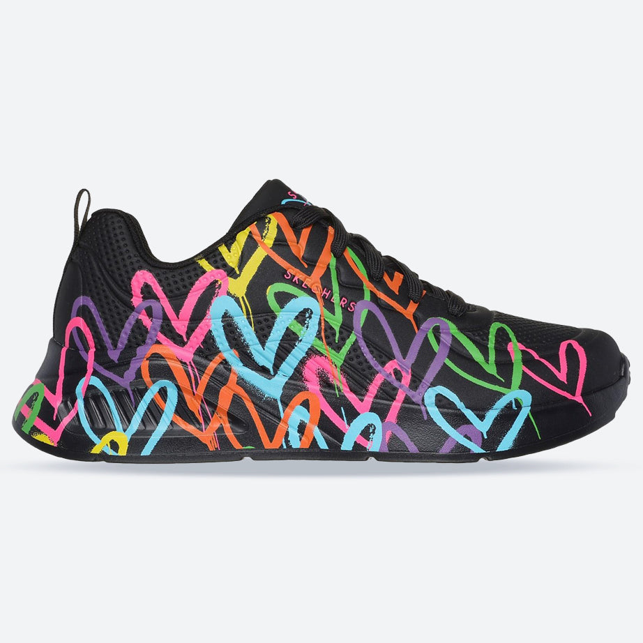 Women's Wide Fit Skechers 177977 Uno Lite Heart Of Hearts Sneakers