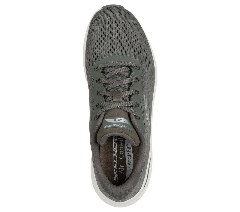 Women's Wide Fit Skechers 150051 Arch Fit 2.0 Big League Sneakers - Olive