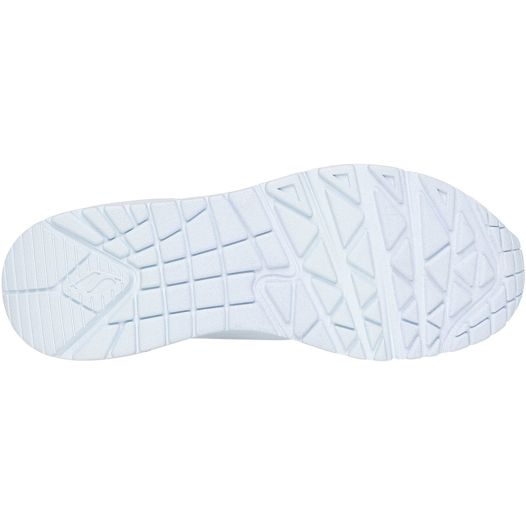 Women's Wide Fit Skechers 73690 Uno - Stand On Air Walking Sneakers - Light Denim