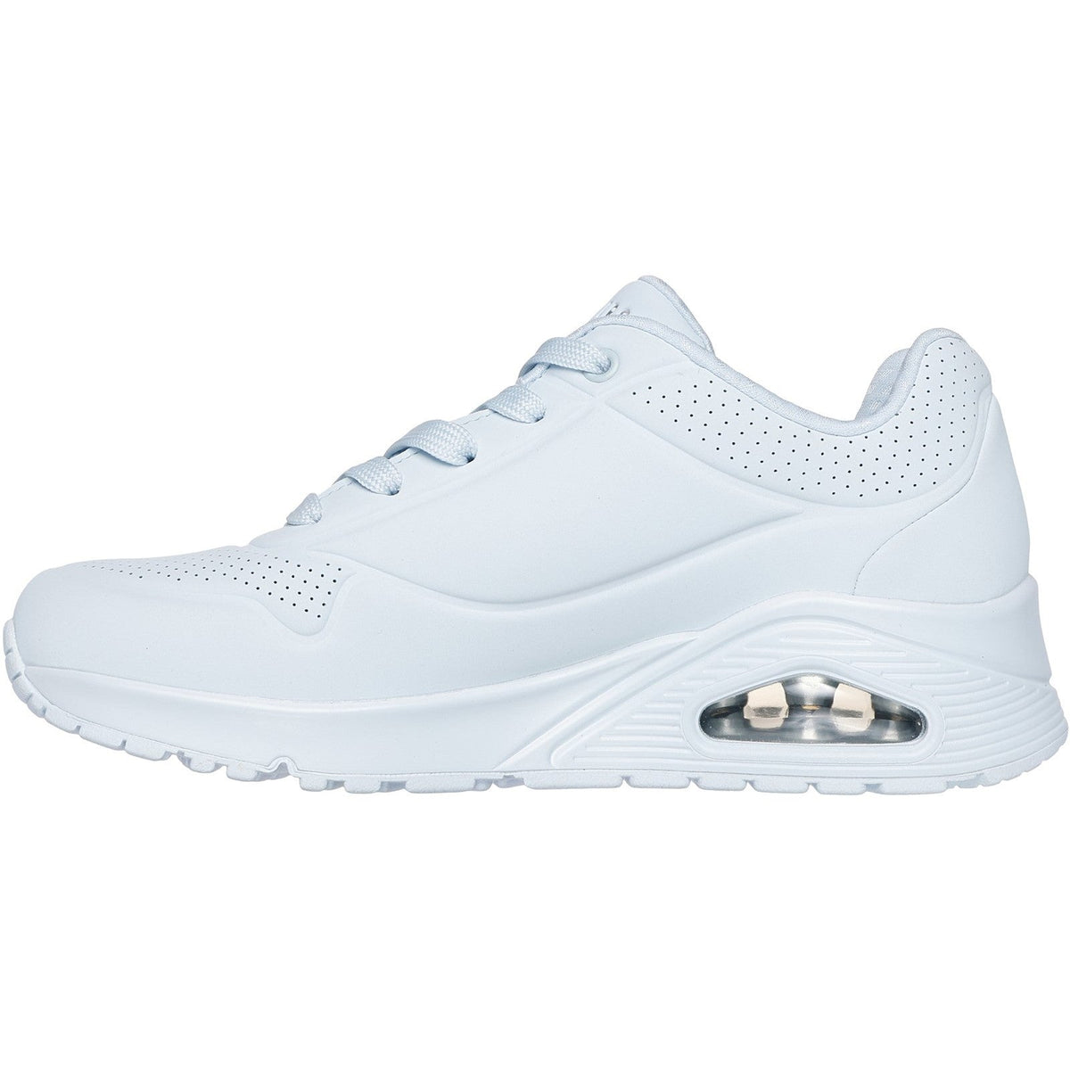 Women's Wide Fit Skechers 73690 Uno - Stand On Air Walking Sneakers - Light Denim