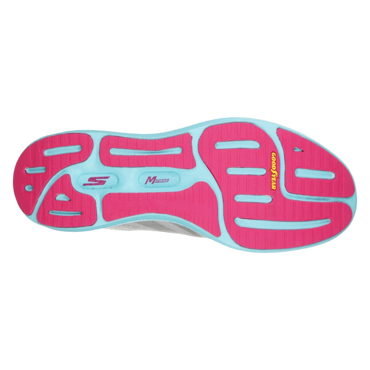 Women's Wide Fit Skechers 130001  Go Run Razor + Sports Sneakers - Grey/Aqua/Pink