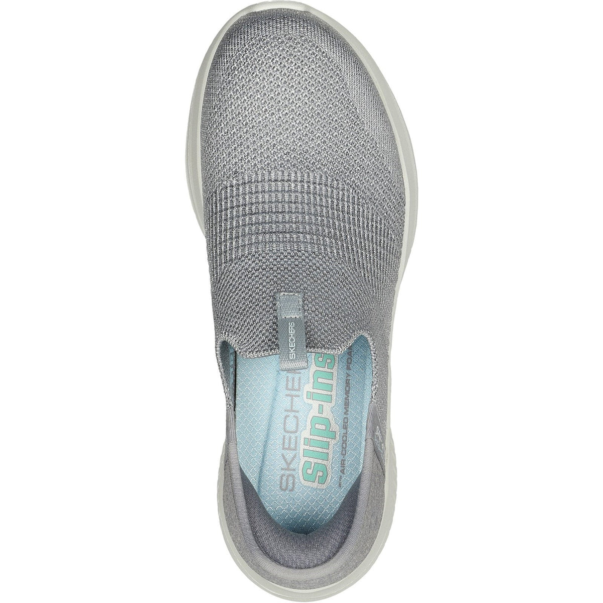 Women's Wide Fit Skechers 149709 Slip-ins Ultra Flex 3.0 Smooth Step Sneakers - Light Grey