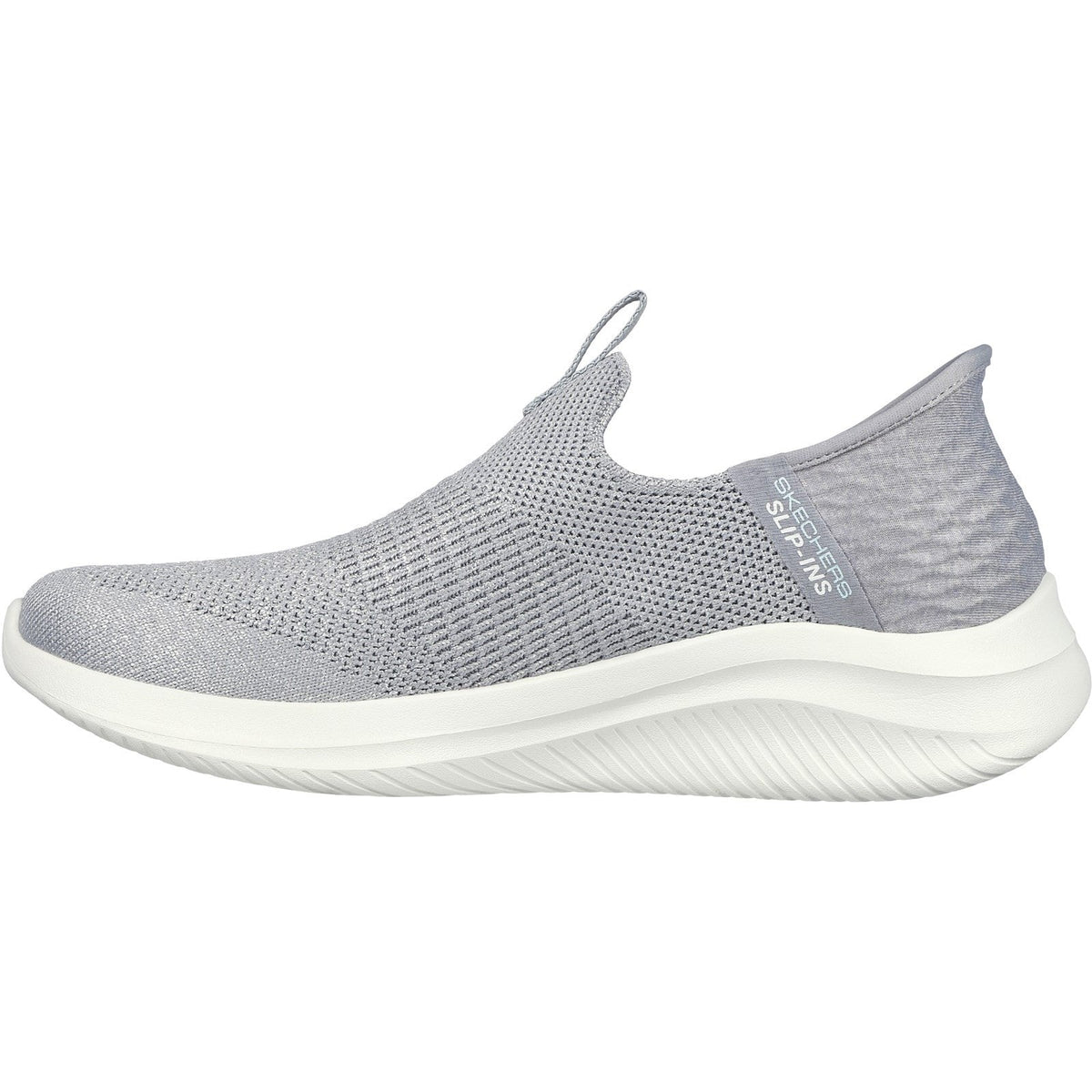 Women's Wide Fit Skechers 149709 Slip-ins Ultra Flex 3.0 Smooth Step Sneakers - Light Grey