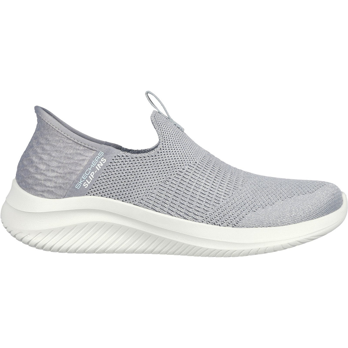 Women's Wide Fit Skechers 149709 Slip-ins Ultra Flex 3.0 Smooth Step Sneakers - Light Grey