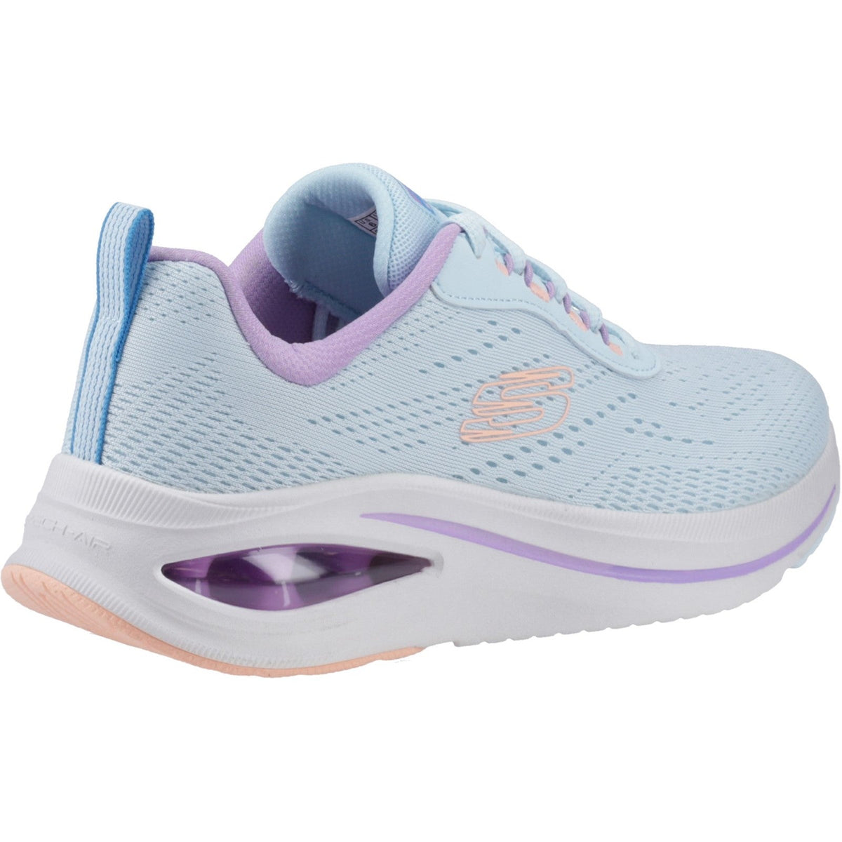 Women's Wide Fit Skechers 150131 Skech Air Meta - Aired Out Sneakers - Light Blue/Multi