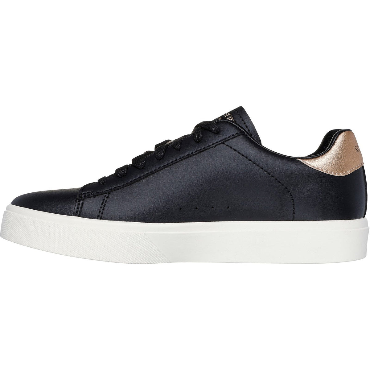 Women's Wide Fit Skechers 185016 Eden Lx Beaming Sneakers - Black/Rose Gold