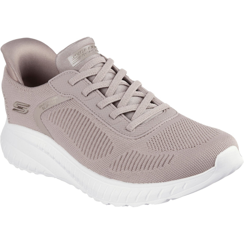 Women's Wide Fit Skechers Slip-ins 117497 Waves Bobs Sport Squad Sneakers