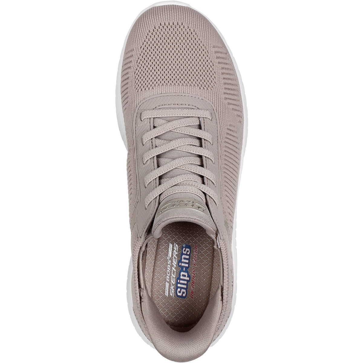 Women's Wide Fit Skechers Slip-ins 117497 Waves Bobs Sport Squad Sneakers