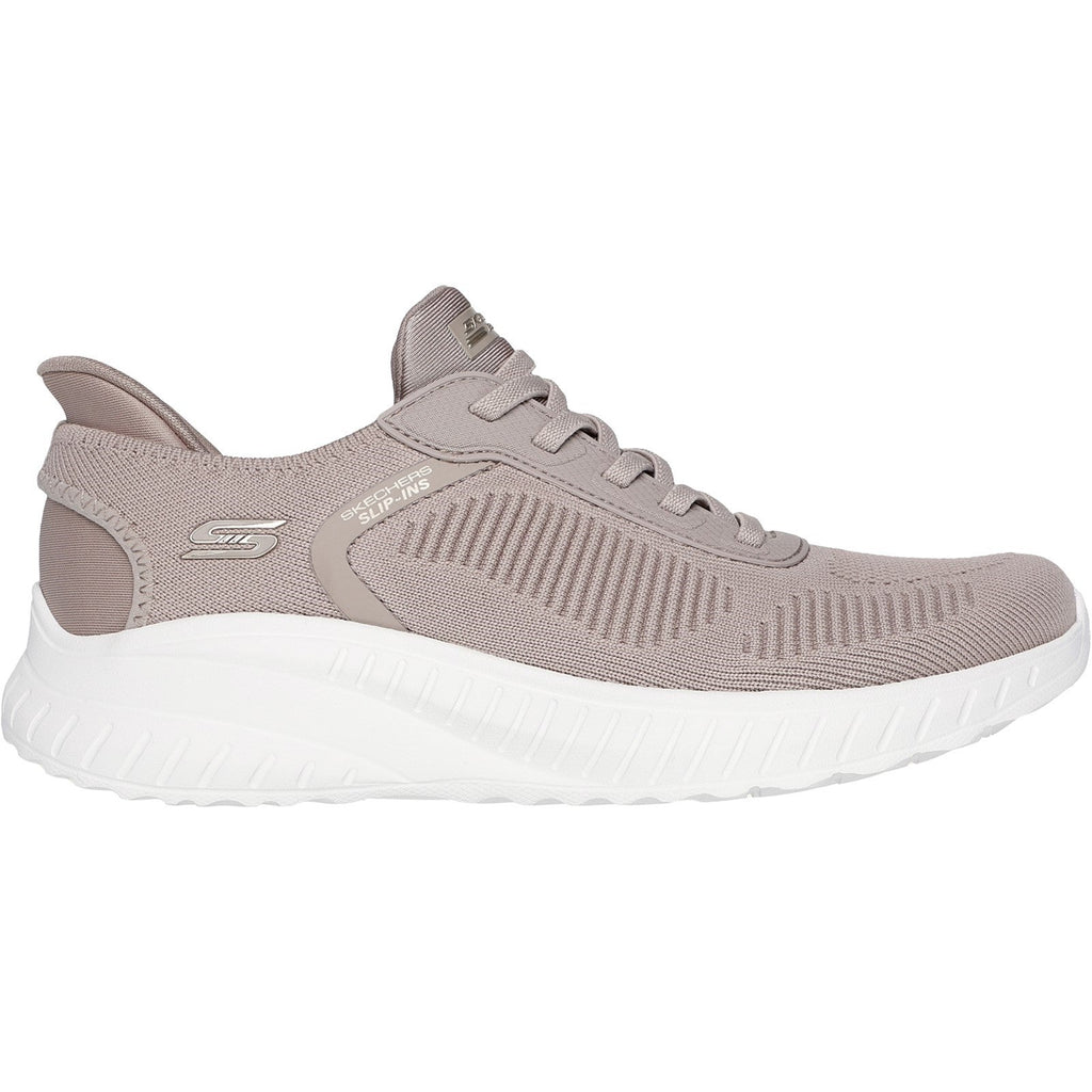 Women's Wide Fit Skechers Slip-ins 117497 Waves Bobs Sport Squad Sneakers