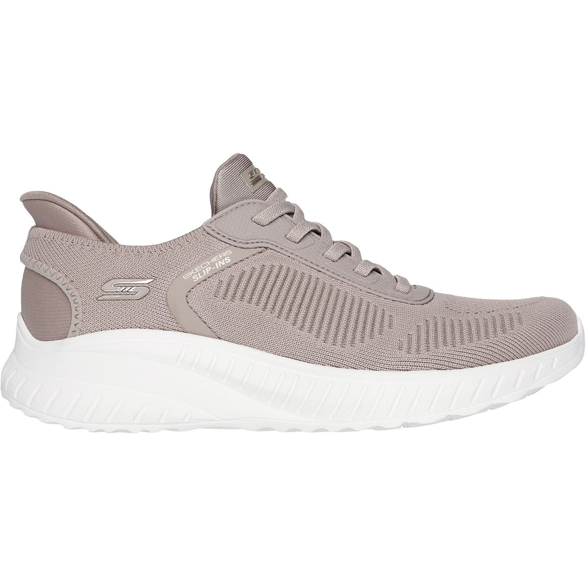 Women's Wide Fit Skechers Slip-ins 117497 Waves Bobs Sport Squad Sneakers