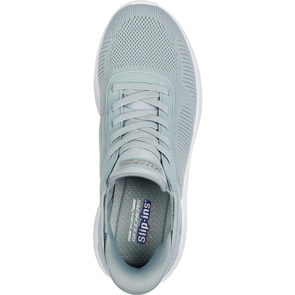 Women's Wide Fit Skechers Slip-ins 117497 Waves Bobs Sport Squad Sneakers