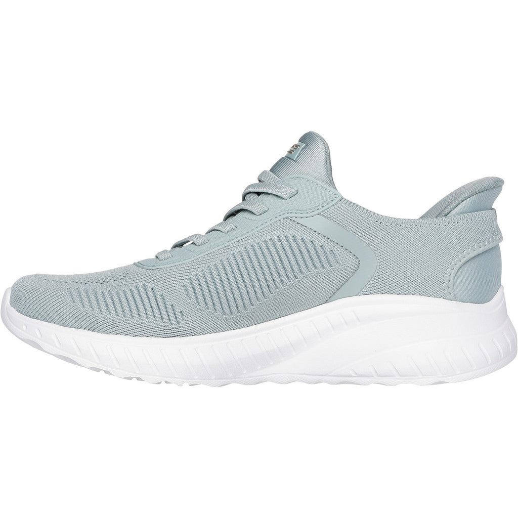 Women's Wide Fit Skechers Slip-ins 117497 Waves Bobs Sport Squad Sneakers