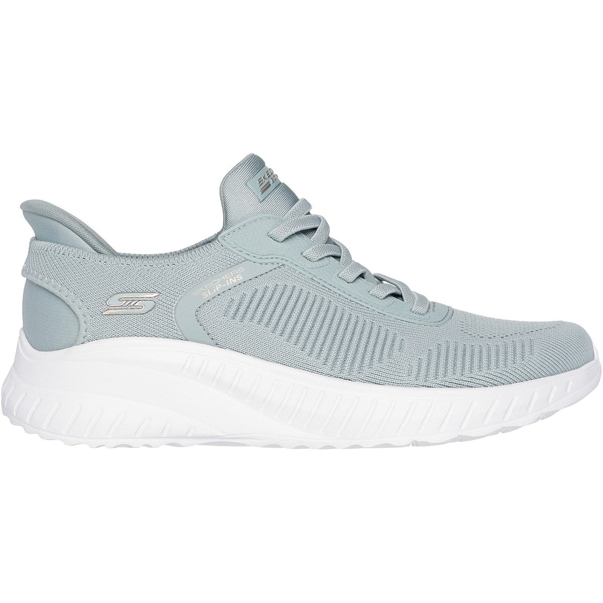Women's Wide Fit Skechers Slip-ins 117497 Waves Bobs Sport Squad Sneakers