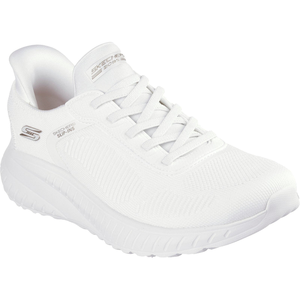 Women's Wide Fit Skechers Slip-ins 117497 Waves Bobs Sport Squad Sneakers