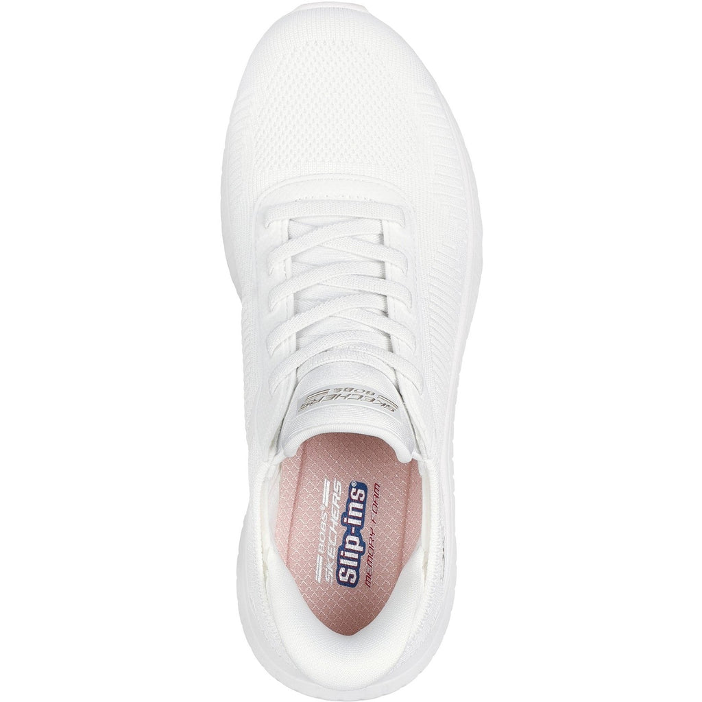 Women's Wide Fit Skechers Slip-ins 117497 Waves Bobs Sport Squad Sneakers