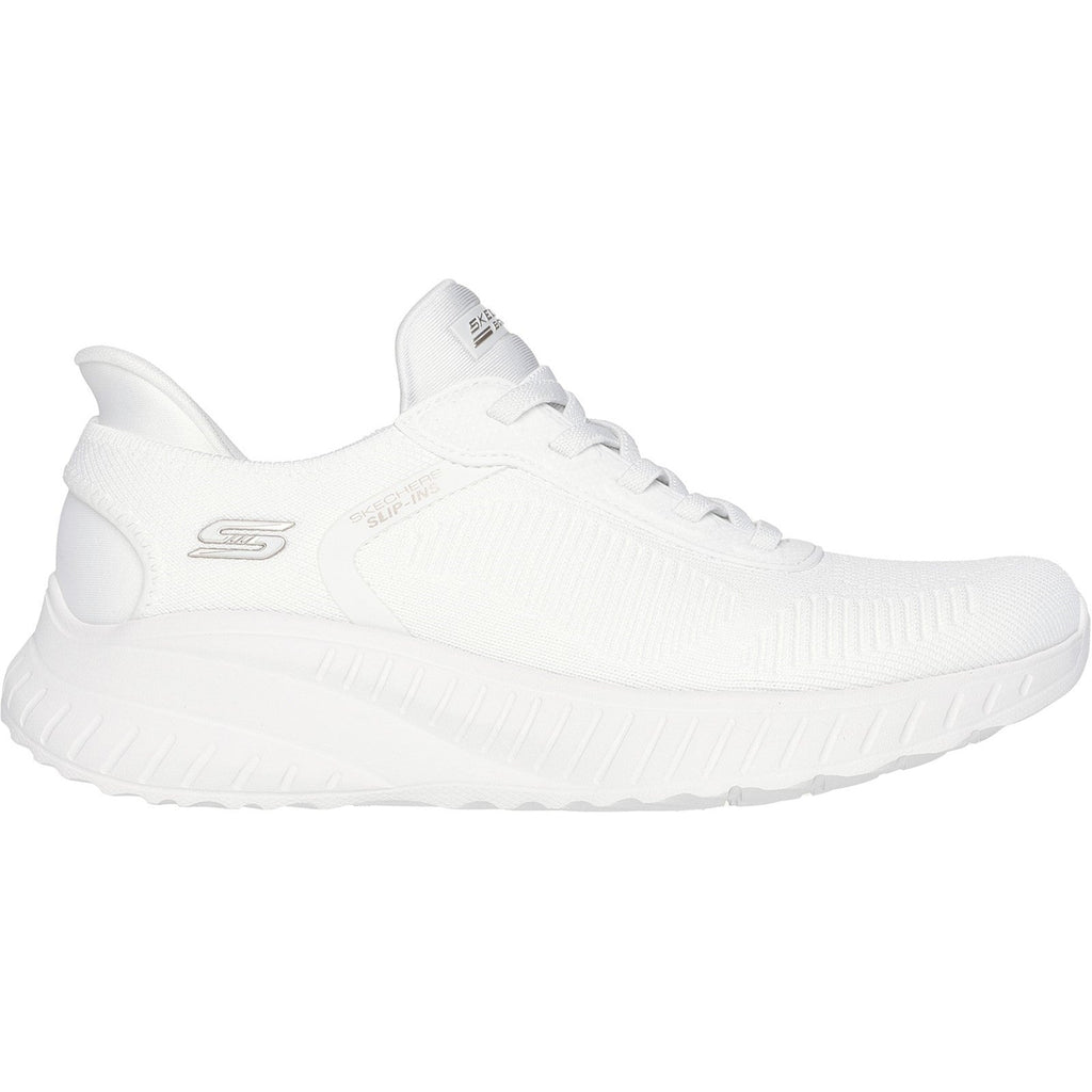 Women's Wide Fit Skechers Slip-ins 117497 Waves Bobs Sport Squad Sneakers