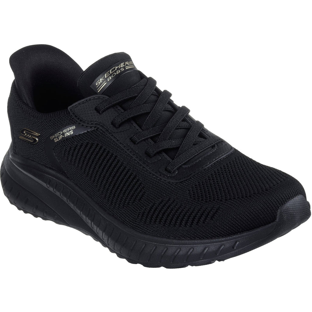 Women's Wide Fit Skechers Slip-ins 117497 Waves Bobs Sport Squad Sneakers