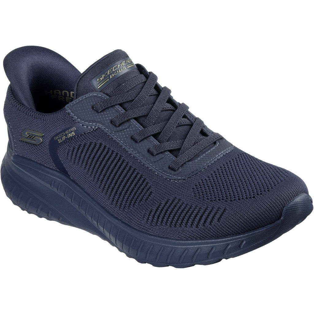 Women's Wide Fit Skechers Slip-ins 117497 Waves Bobs Sport Squad Sneakers