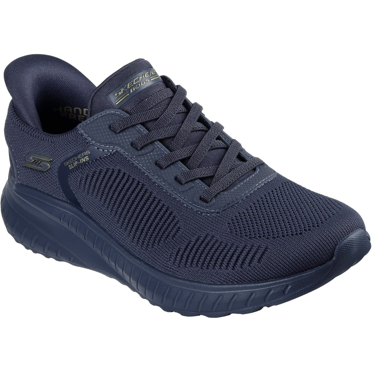 Women's Wide Fit Skechers Slip-ins 117497 Waves Bobs Sport Squad Sneakers