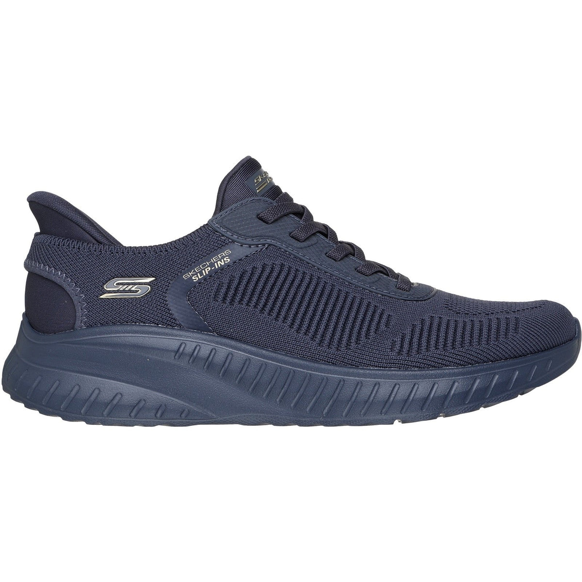 Women's Wide Fit Skechers Slip-ins 117497 Waves Bobs Sport Squad Sneakers