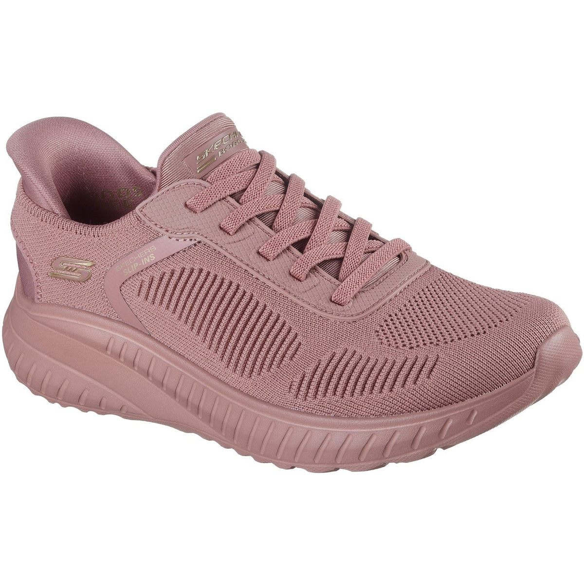 Women's Wide Fit Skechers Slip-ins 117497 Waves Bobs Sport Squad Sneakers