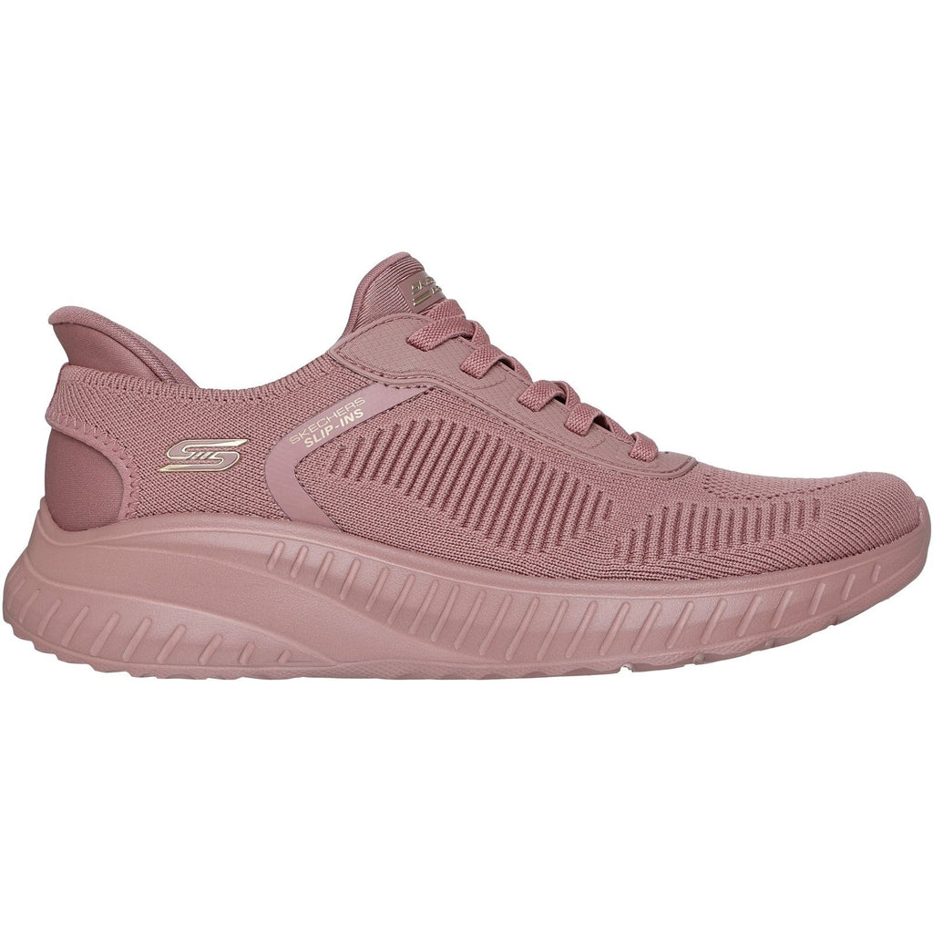 Women's Wide Fit Skechers Slip-ins 117497 Waves Bobs Sport Squad Sneakers
